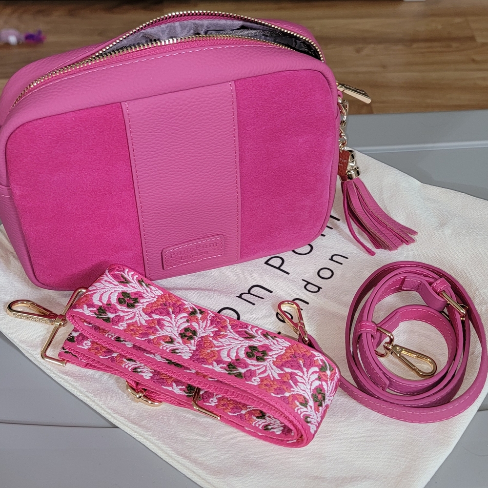 Pink Crossbody Bag with Strap by
